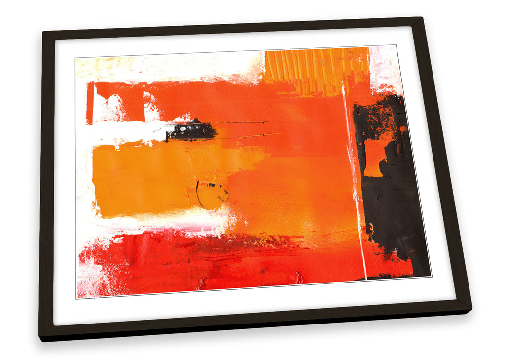 Abstract Orange Grunge Framed