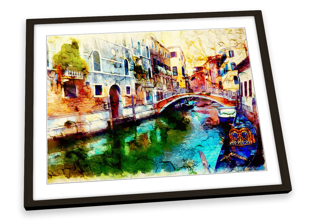 Venice Italy City Canal Multi-Coloured Framed