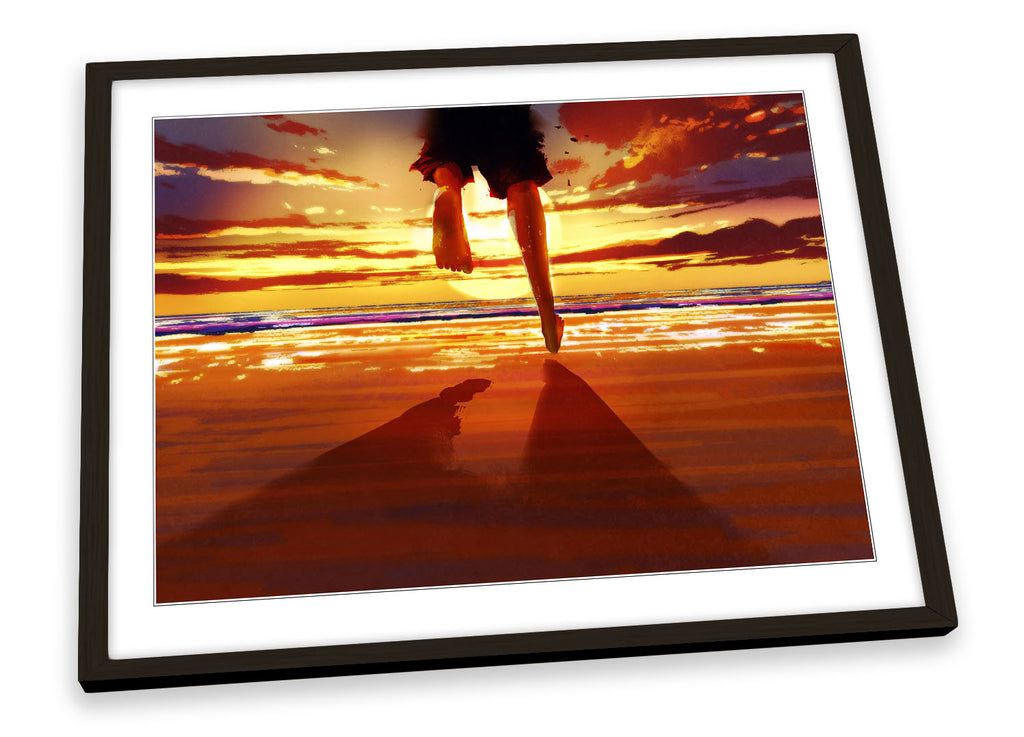 Beach Sunset Holiday Travel Framed