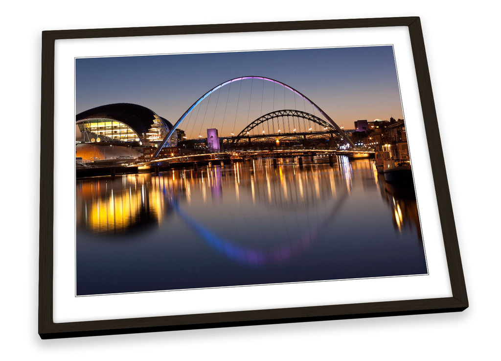Newcastle Tyne Bridges River City Framed