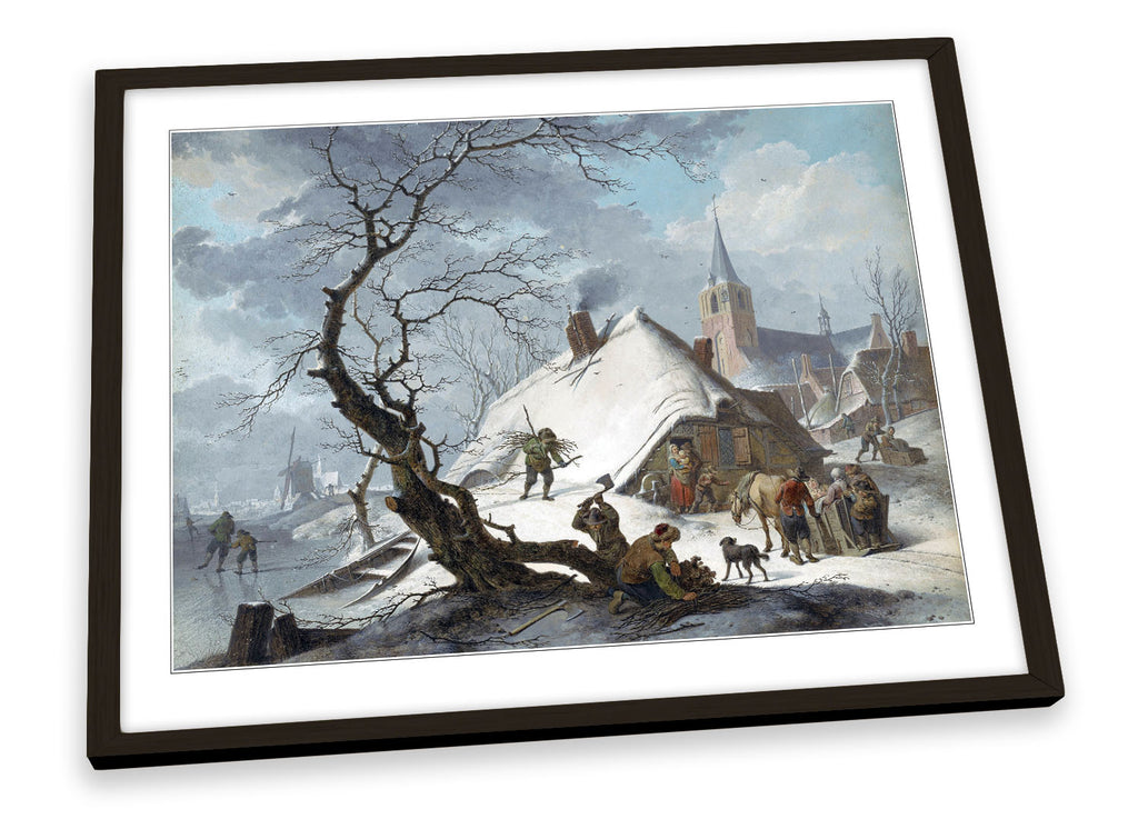 Hendrik Meyer A Winter Scene Framed