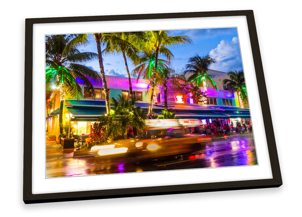 Miami Beach South Nightlife Framed