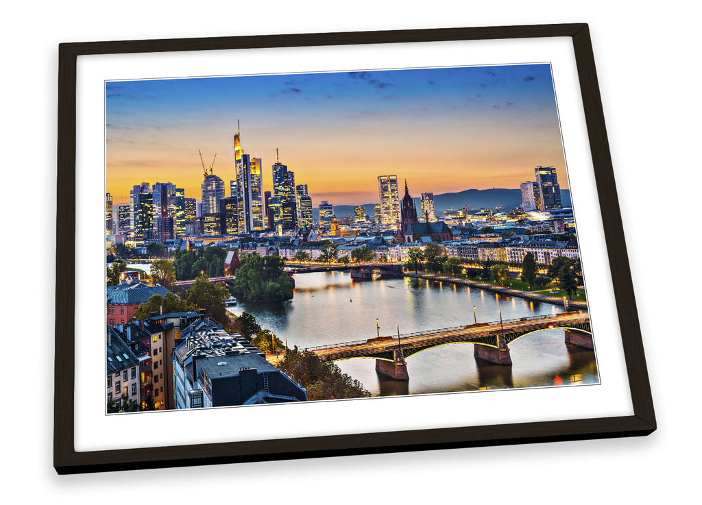 Frankfurt Germany Skyline City Framed