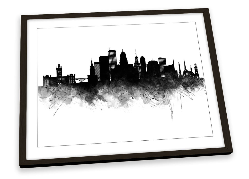 Buffalo Abstract City Skyline Black Framed