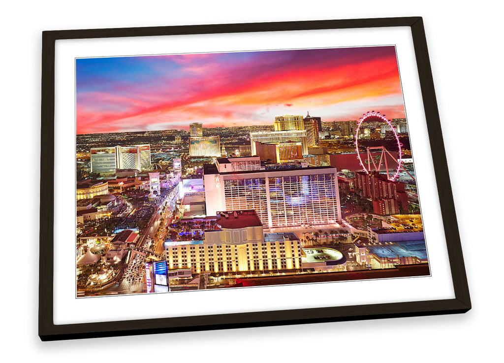 Las Vegas Strip Skyline Night Framed