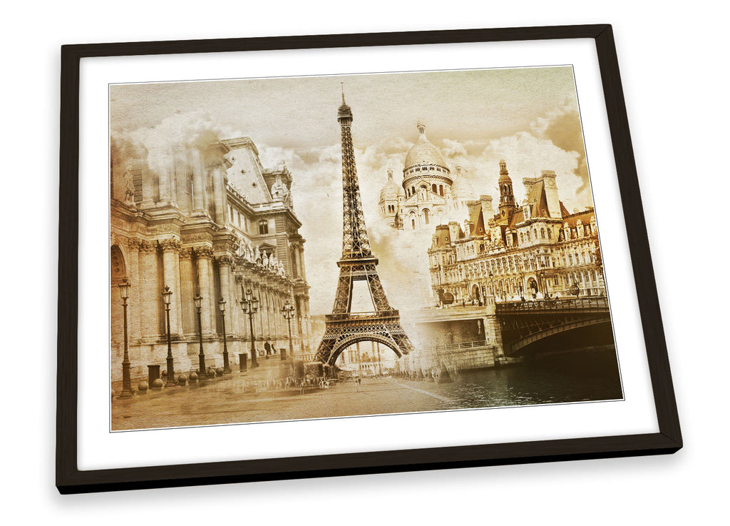 Paris France Landmarks Framed