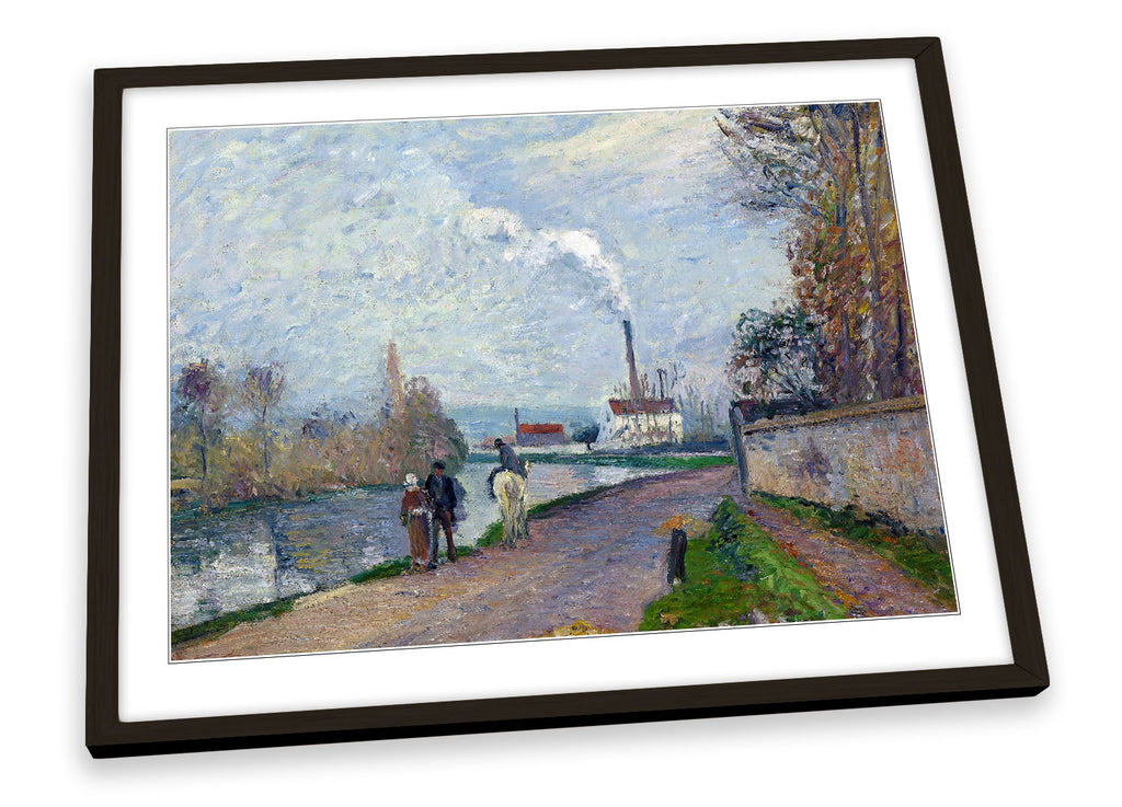Camille Pissarro The Oise Pontoise Grey Weather Framed