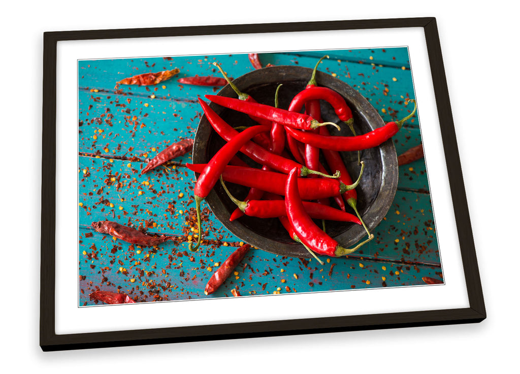 Red Hot Chilli Kitchen Bowl Framed