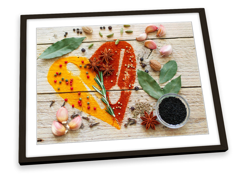 Heart Kitchen Spices Herbs Framed