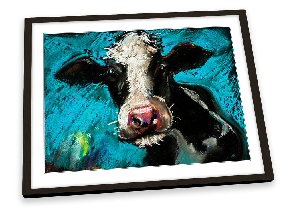 Cow Face Paint Repro Framed