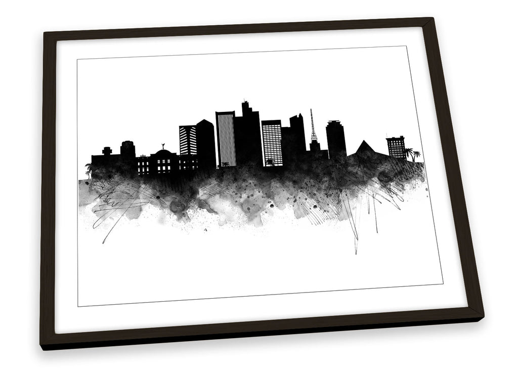 Phoenix Abstract City Skyline Black Framed