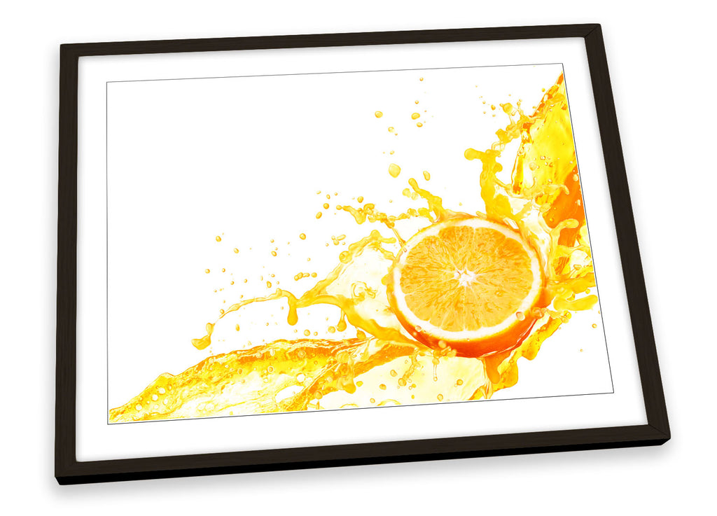 Orange Fruit Slices Splash Orange Framed