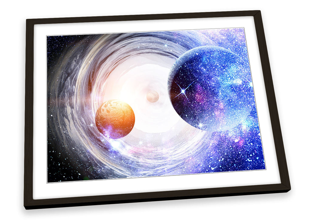 Space Planets Astronomy Multi-Coloured Framed