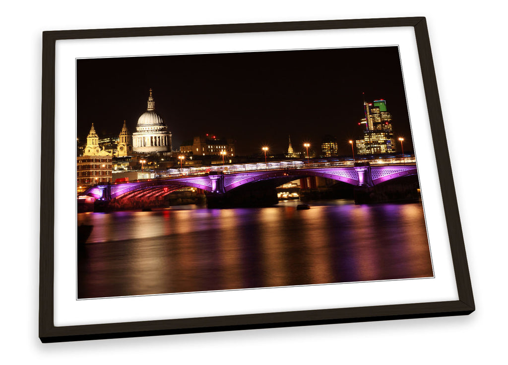 London Cityscape River Thames Framed