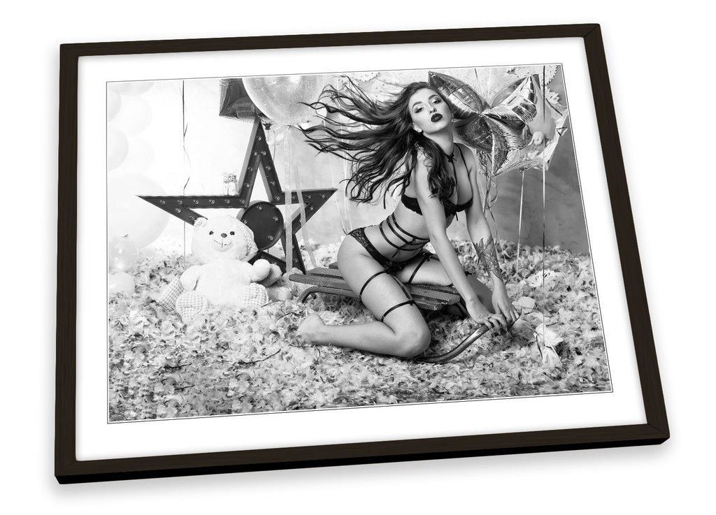 Sexy Erotic Girl Party Beauty Framed