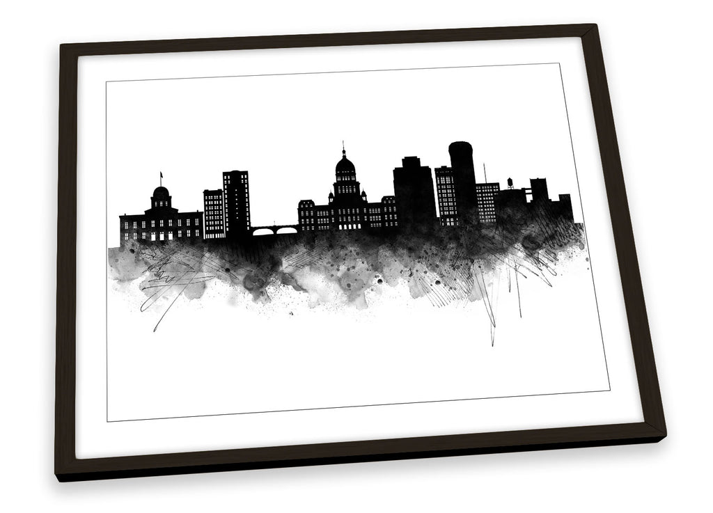 Springfield Abstract City Skyline Black Framed