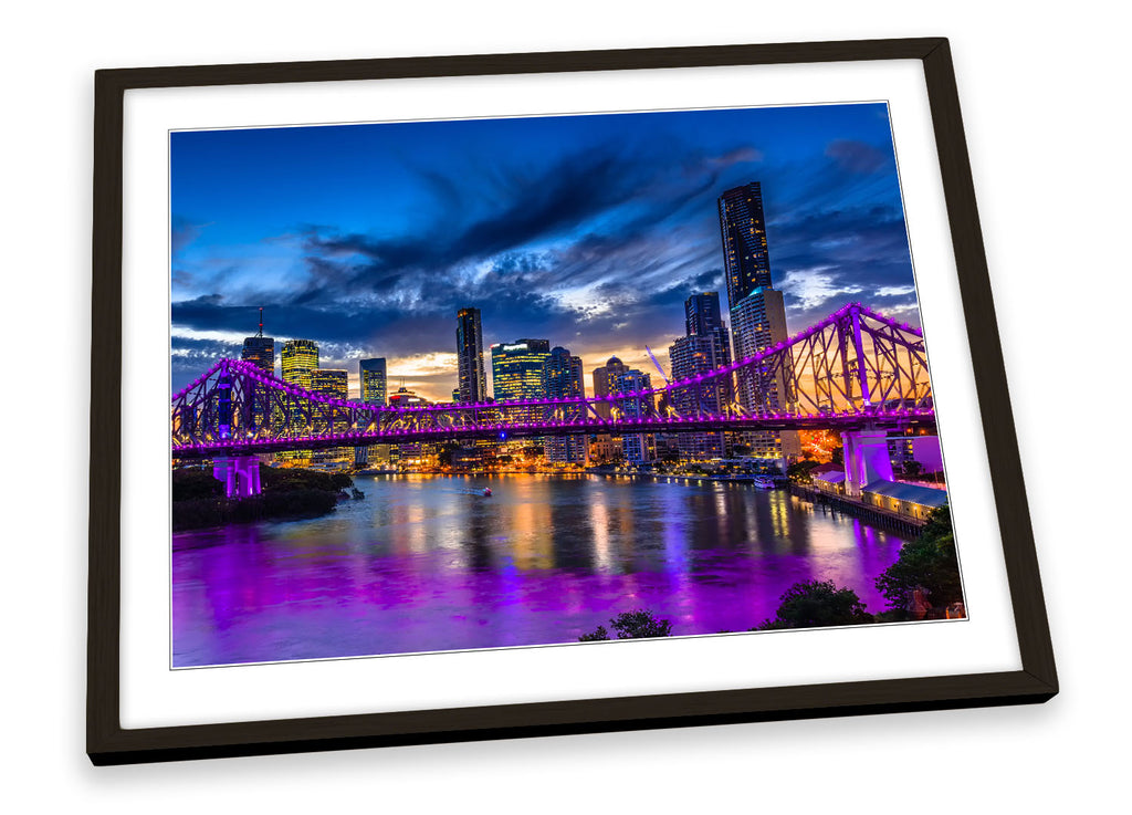 Brisbane Skyline City Australia Framed