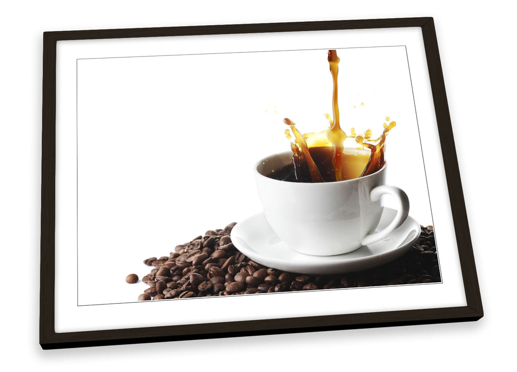 Coffee Brown Splash Kitchen Framed