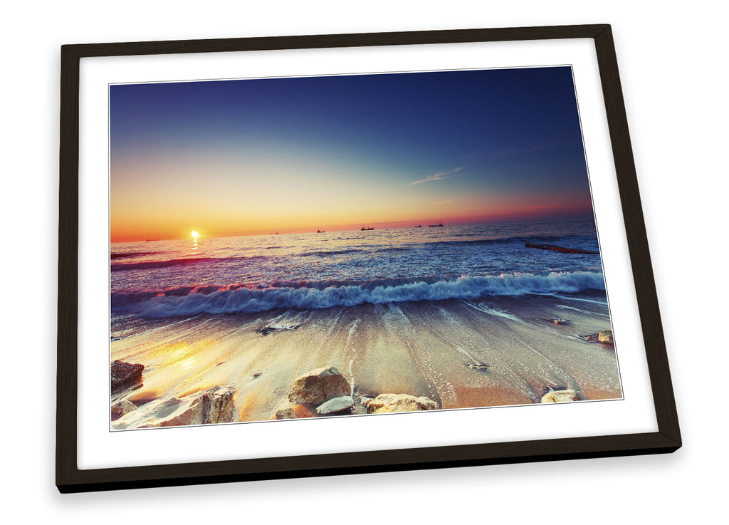 Sunrise Seascape Beach Sunset Framed