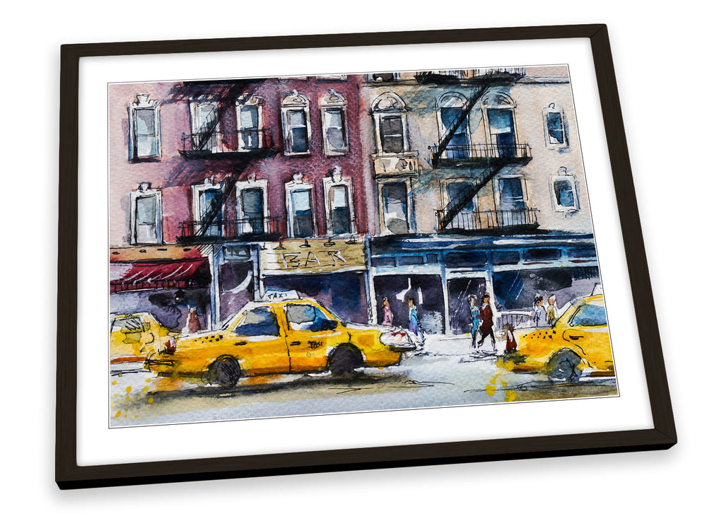 New York Yellow Taxi Cabs Framed