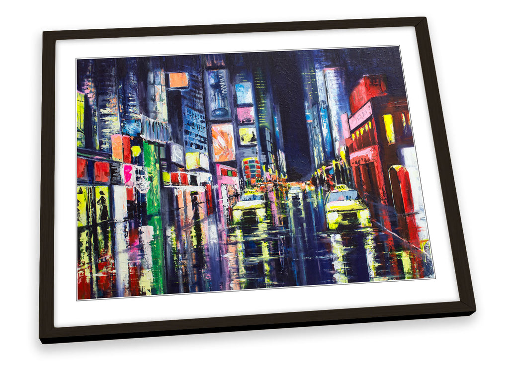 New York Times Square Multi-Coloured Framed