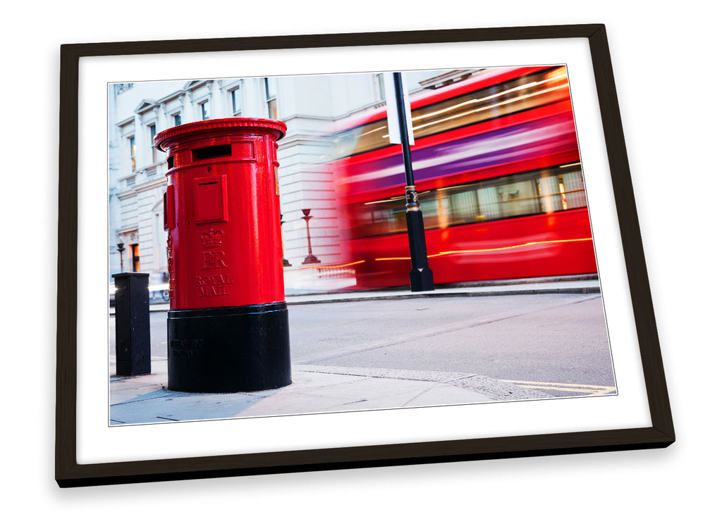 London Bus Letterbox Iconic Red Framed