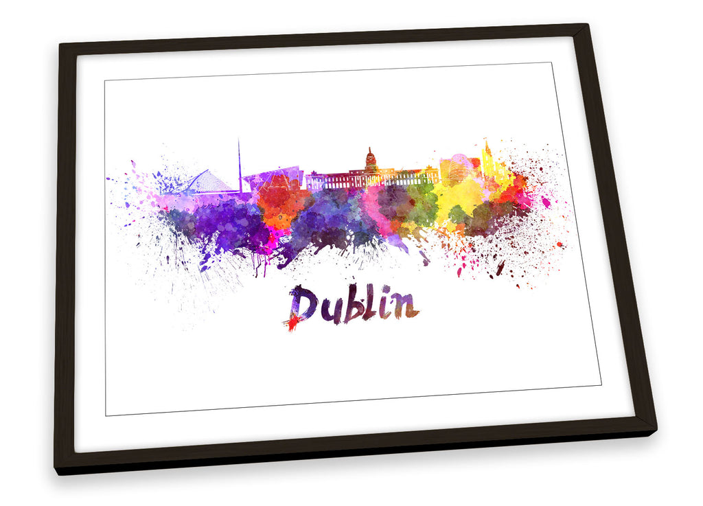Dublin Watercolour Skyline Framed