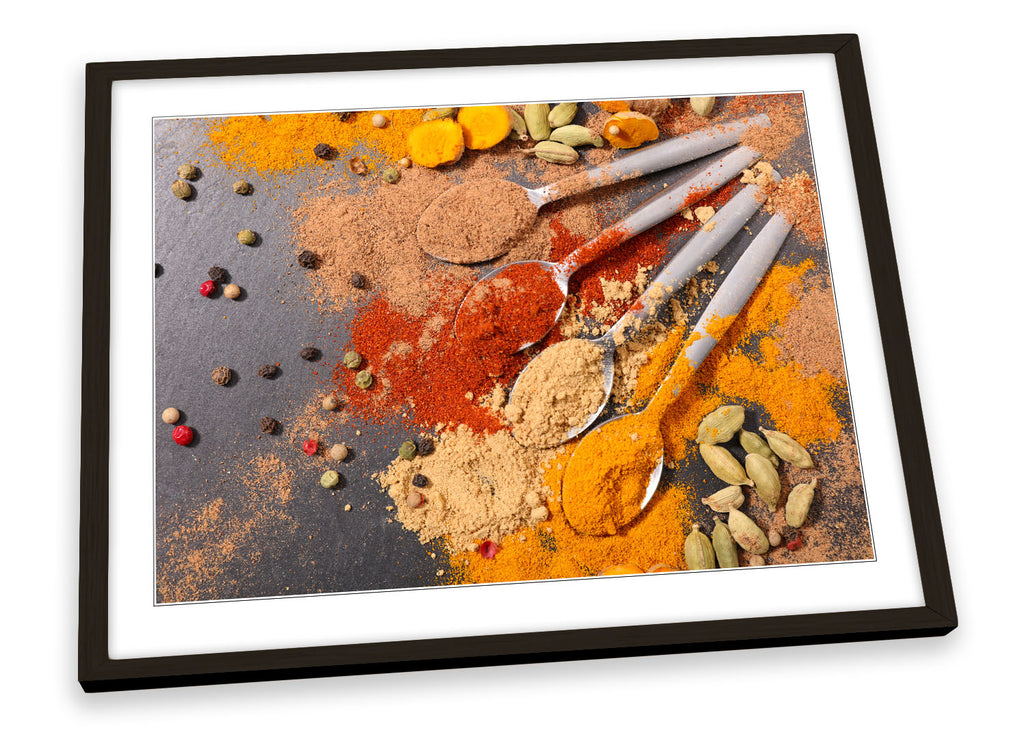 Hot Spices Kitchen Curry Framed