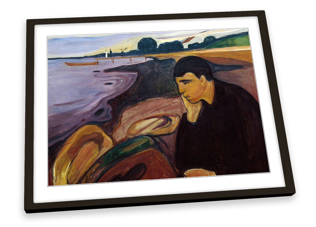 Edvard Munch Melancholy Framed