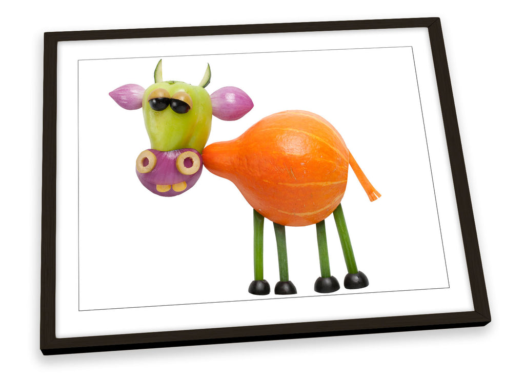 Funny Cow Kitchen Framed