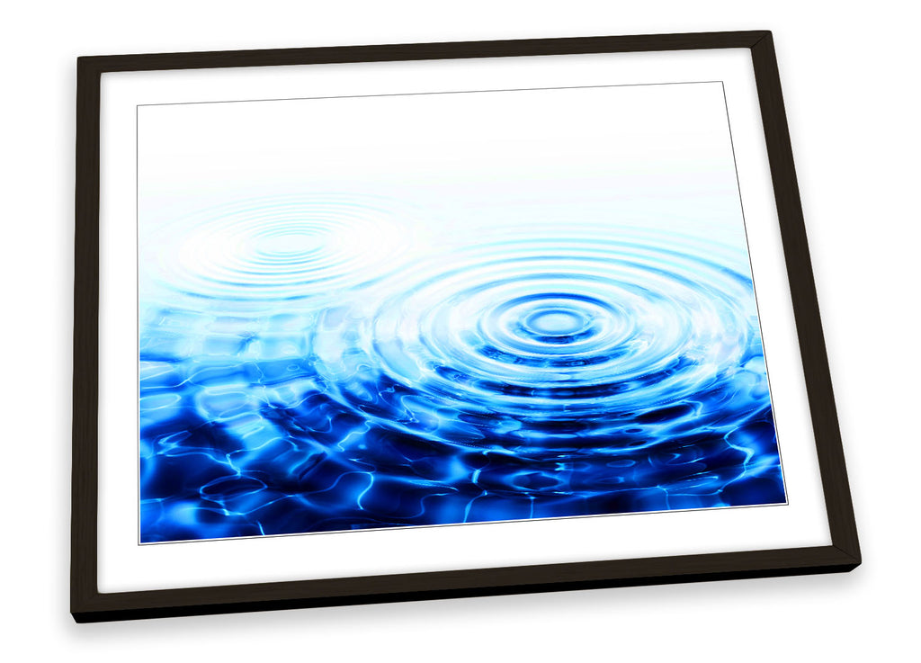 Abstract Water Ripple Blue Framed