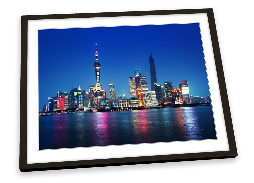 Shanghai Skyline China Framed