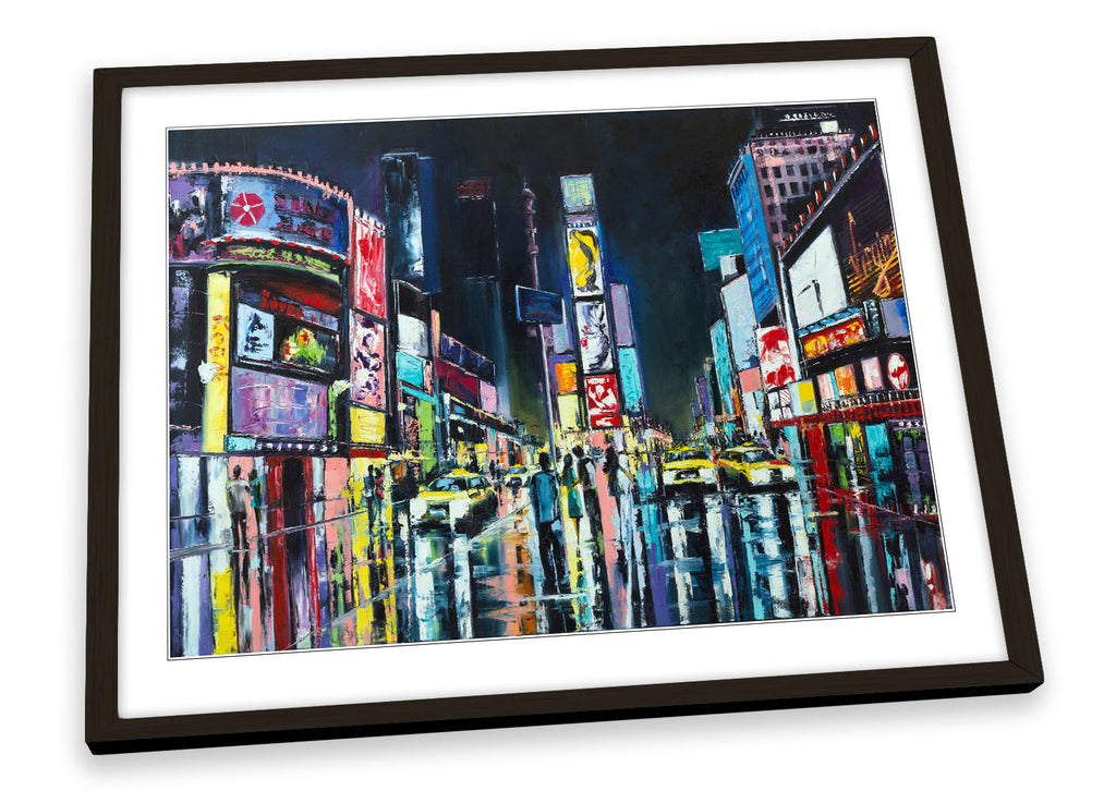 Times Square New York City Multi-Coloured Framed