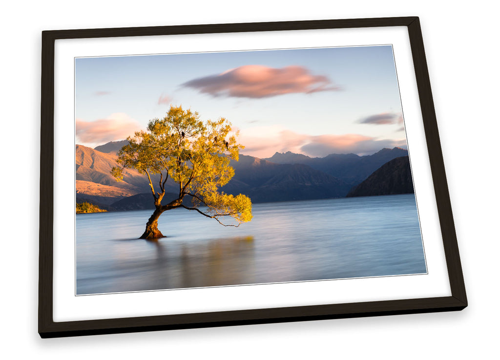 Lake Wanaka New Zealand Multi-Coloured Framed