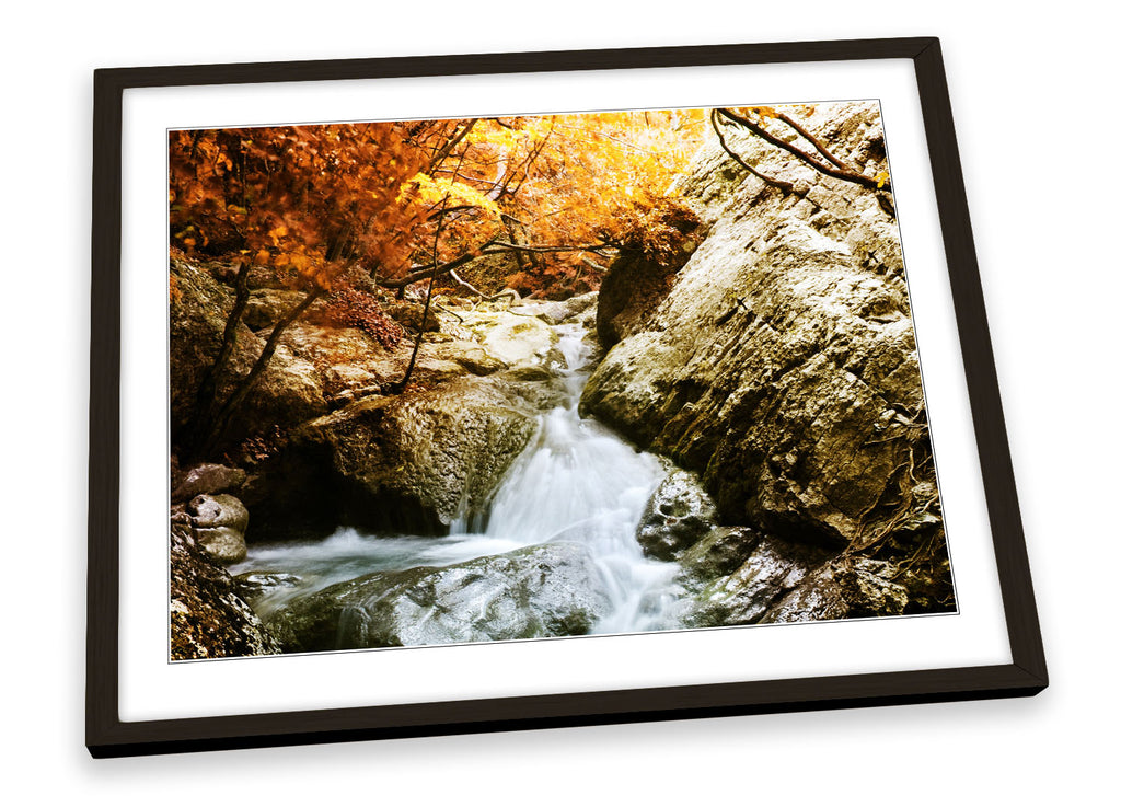 Forest Waterfall River Landscapes Framed
