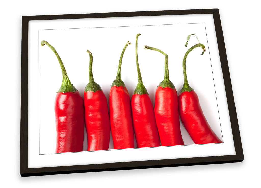 Red Chilli Lineup Kitchen Framed