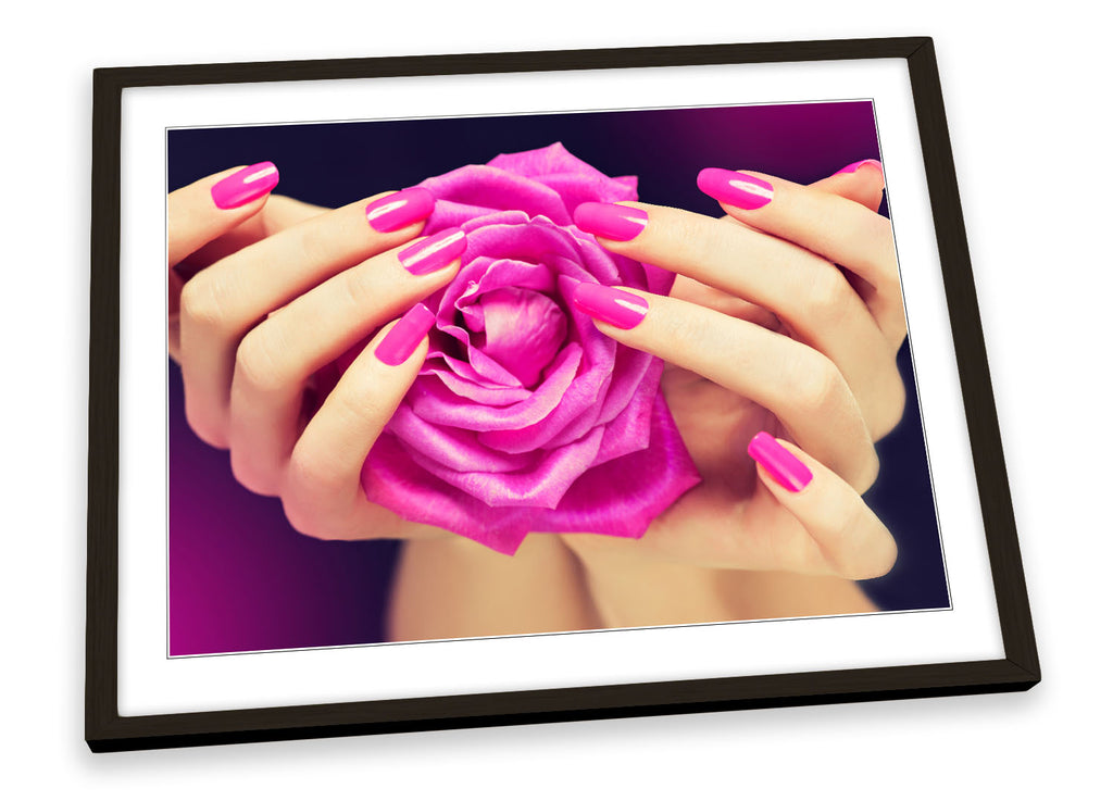 Nail Varnish Beauty Salon Pink Framed
