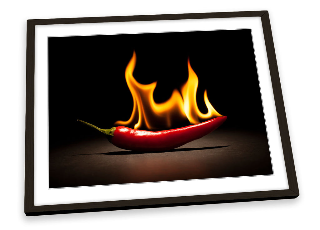 Red Hot Chilli Kitchen Flaming Framed