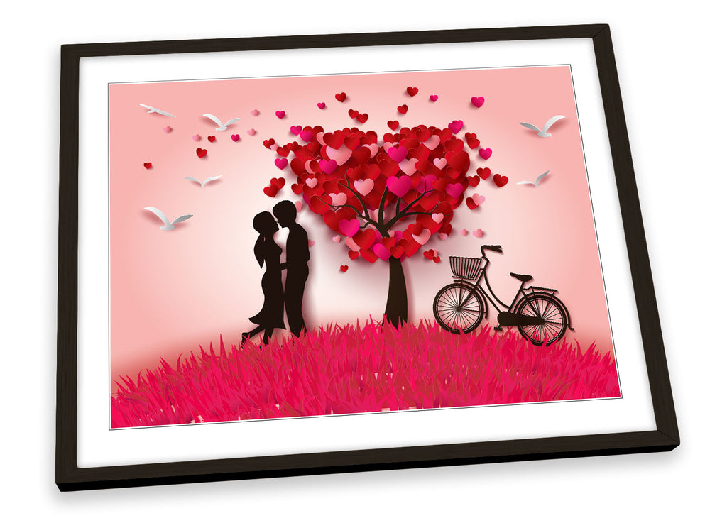 Love Tree Hearts Romance Framed