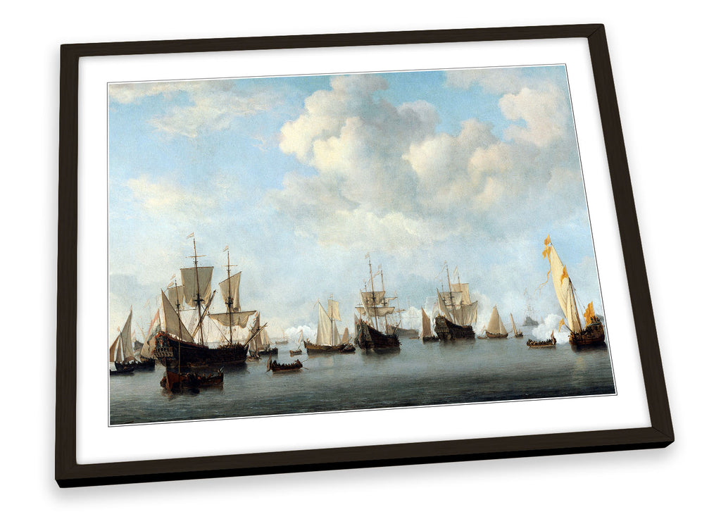 Willem van de Velde Dutch Fleet Framed