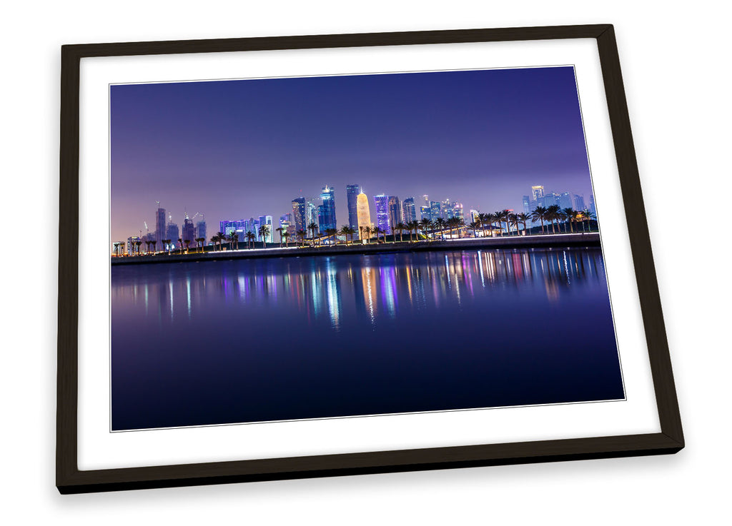 Doha Skyline City Qatar Framed
