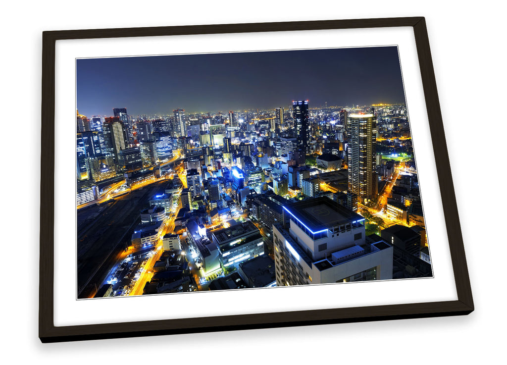 Osaka Japan Skyline Framed