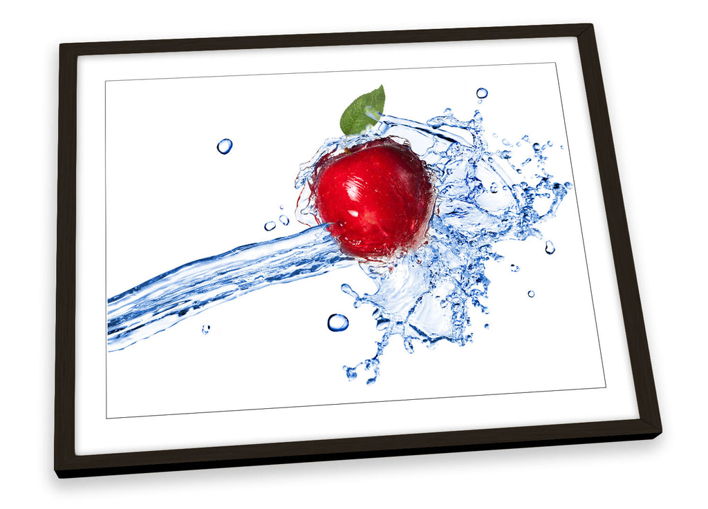 Apple Fruit Splash Kitchen Red Framed
