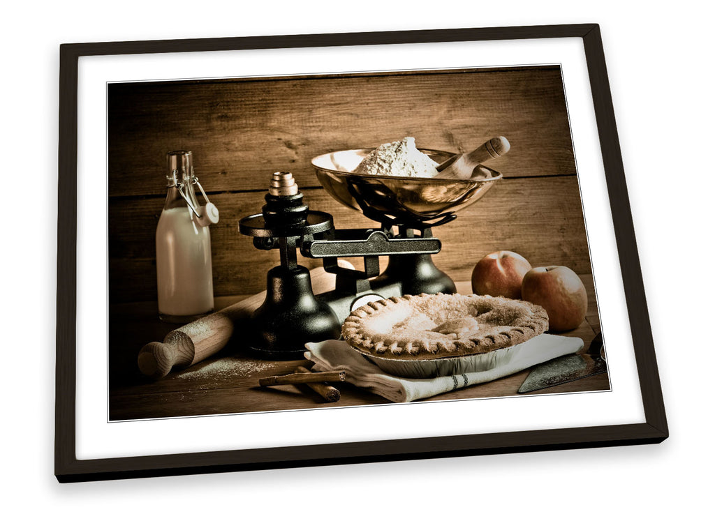 Weighing Scales Kitchen Brown Framed