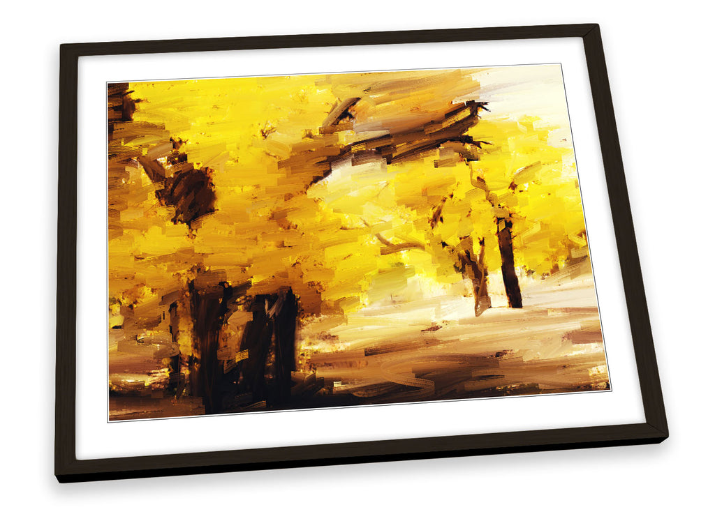 Yellow Forest Landscape Framed