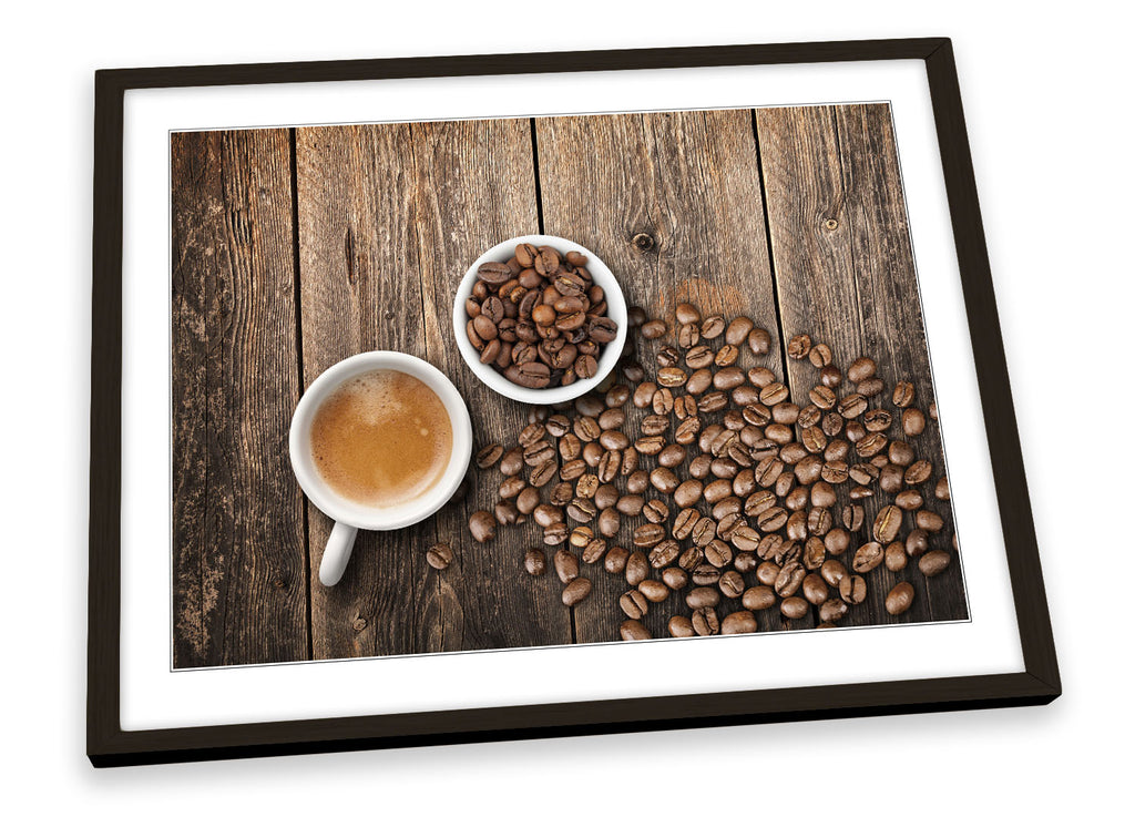 Brown Coffee Kitchen Cups Framed