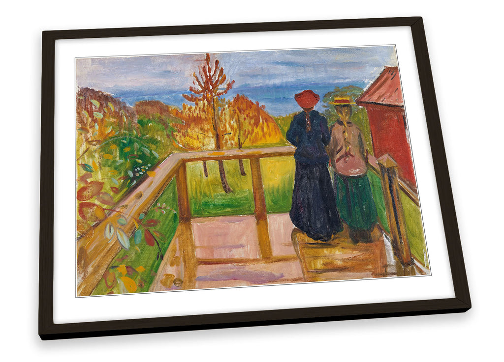 Edvard Munch On the Veranda Framed