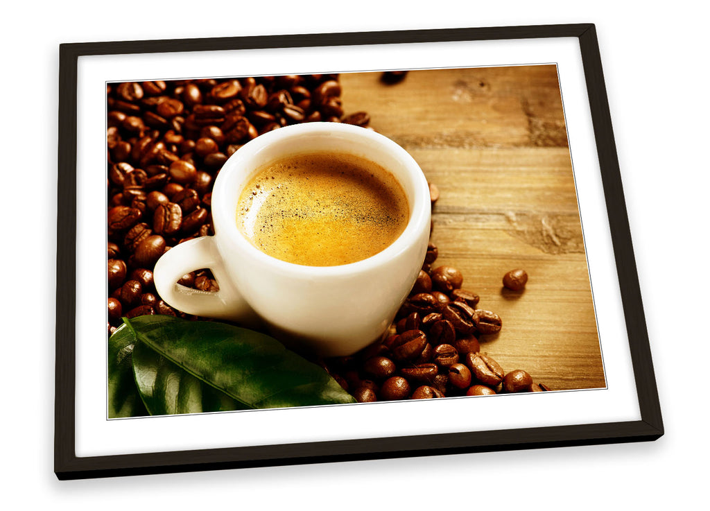 Cup Coffee Beans Shop Framed