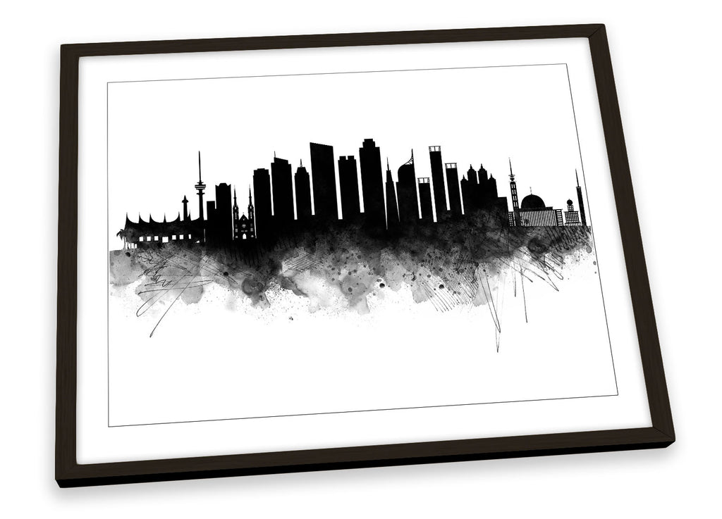 Jakarta Abstract City Skyline Black Framed