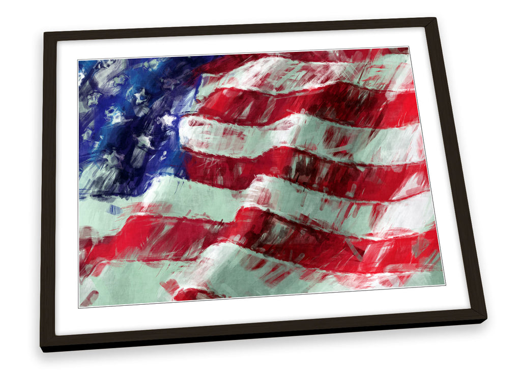 American Stars Stripes Flag Framed